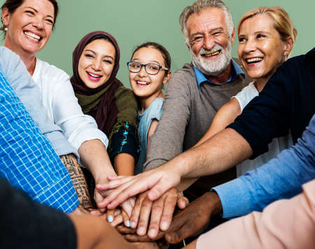 Group of Diverse People Hands Together Teamwork Cooperation