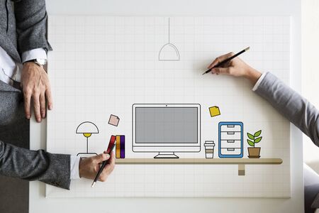 Office contemporaty desk working place
