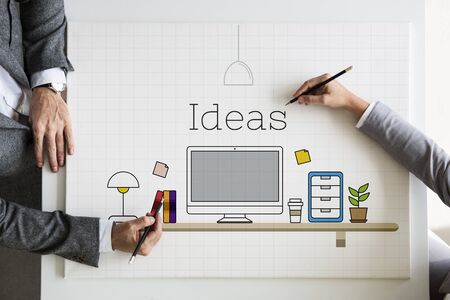 Office Workspace Interior Modern Design Graphic