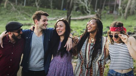 Group of Diverse Friends Having Fun Together