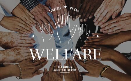 Helping Hands Volunteer Support Community Service Graphic