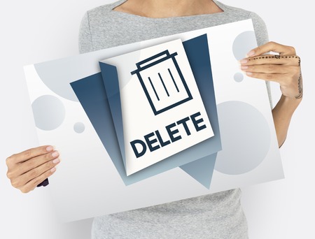 Illustration of garbage trash bin eliminate delete