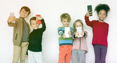 Kid using digital device portrait