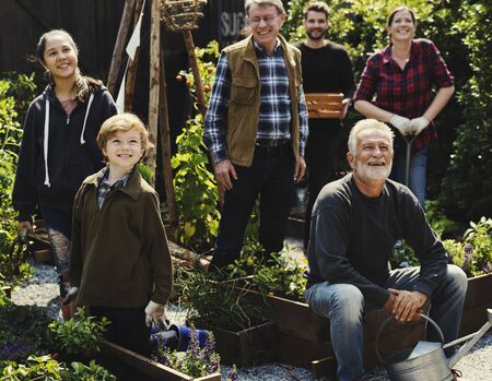 Group of Diversity People Together With Fresh Local Vegetable Farm
