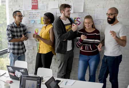 Group of people team support startup business