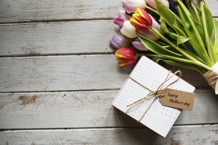 Happy Mother Day Card with Flowers Background