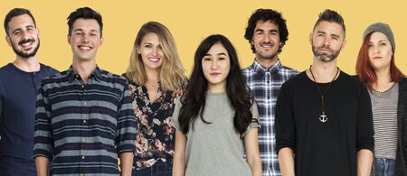 Group of Diversity People Together Set Studio Isolated