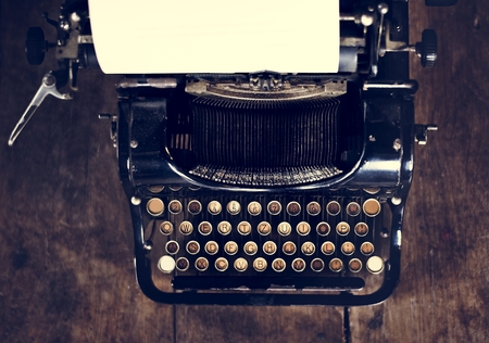 Retro Typewriter Machine Old Style with Blank Paper