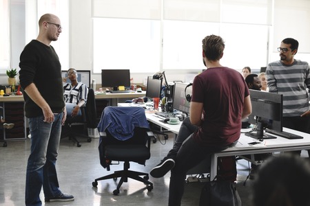 Business people creative talking discussion ideas
