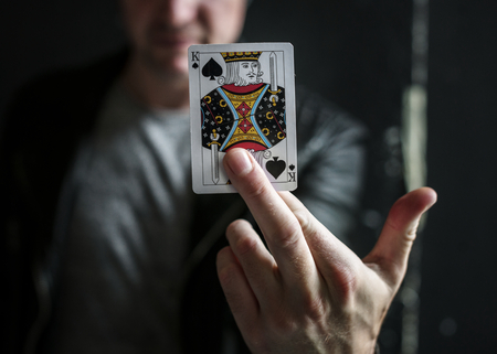 Hand showing a king card
