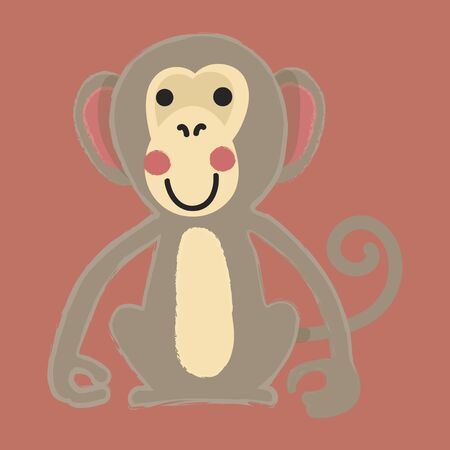 Illustration style of wildlife monkey