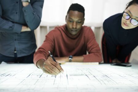 Diverse business people working