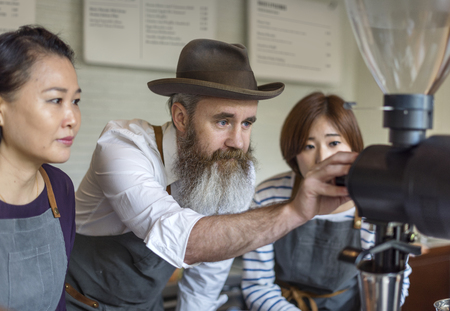 Barista Prepare Coffee Working Order Concept