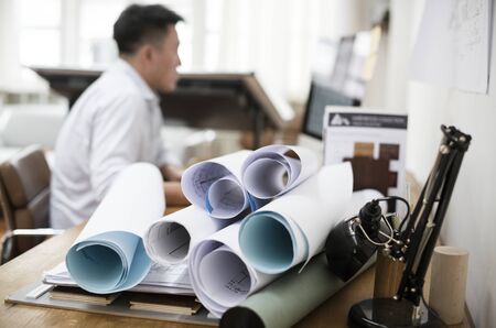 Businessman working in office