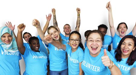 Group of people with charity community togetherness