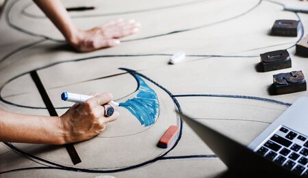 Artists working on a new design