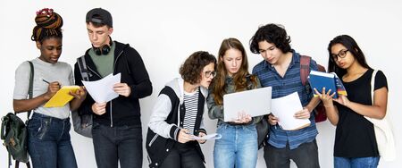 Diverse group of teenagers shoot 