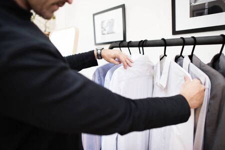 Customers shopping for clothes