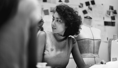 Woman working on projects