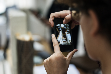 Businesswoman working with camera