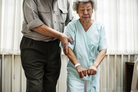 An elderly patient at the hospital