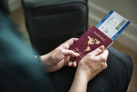 A man preparing to travel
