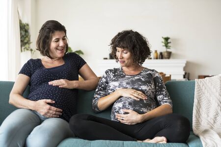 Pregnant support group meetup in a house