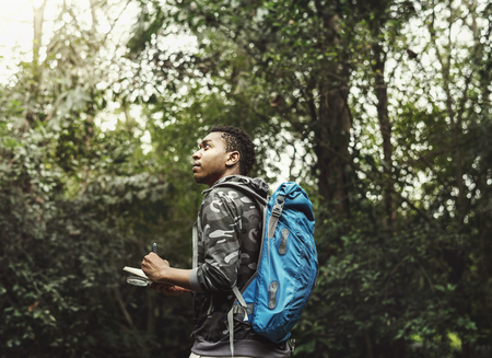 Biologist in a forest