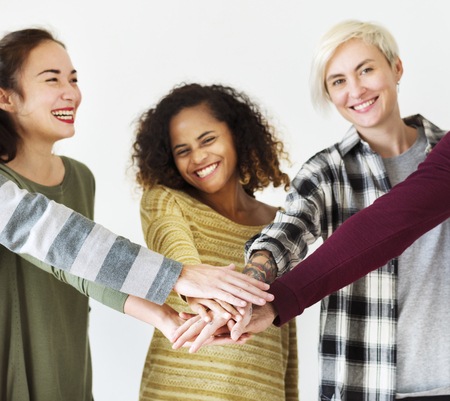 Group of diverse people togeth as a team