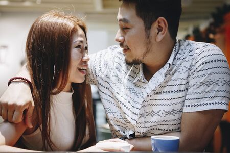 Lovely couple having a good time together