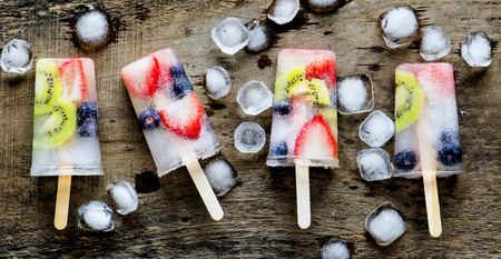 Homemade fresh berry ice pops