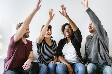 People joined hand together