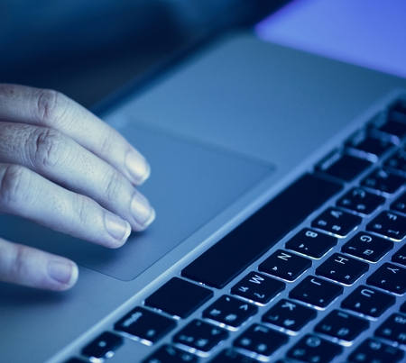 Business person using a laptop