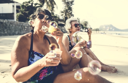 Senior women on the beach