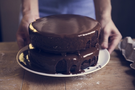 Chocolate fudge cake photography recipe idea