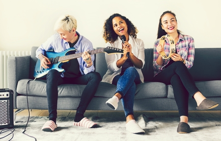 Group of people enjoying music together