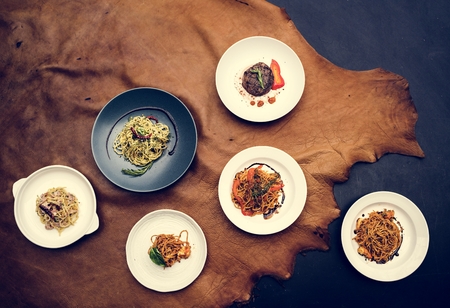 Western cuisine recipes flat lay