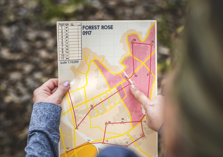 Closeup of  orienteering box location map