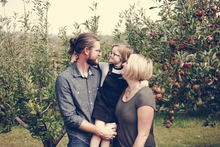 Happy family outdoors