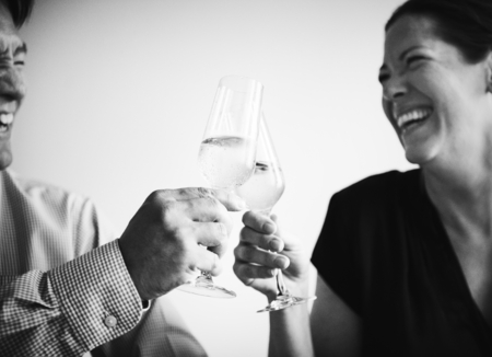 A couple making a toast
