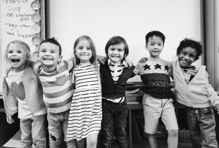 Happy kids at an elementary school
