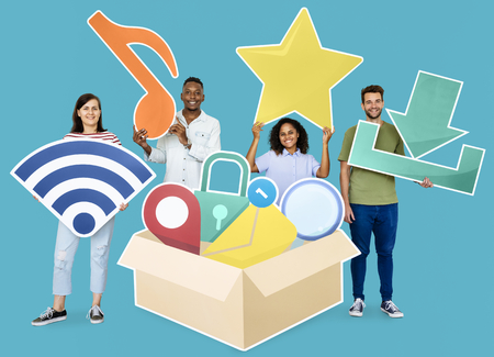 The internet of things and social media concept shoot