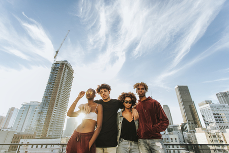 Friends hanging out in Los Angeles