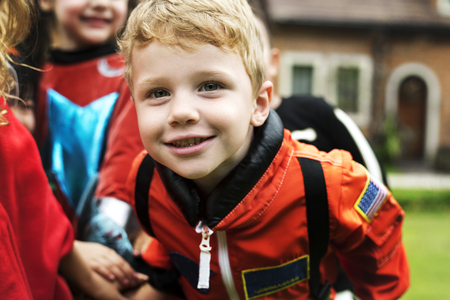 Little boy dressed up for Halloween