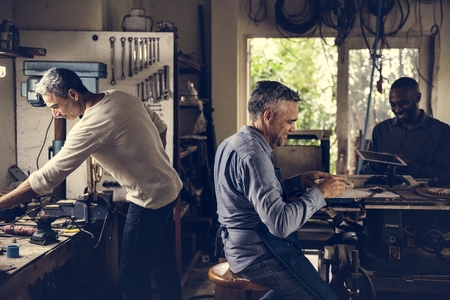 Men working in a workshop