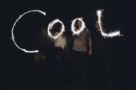 Sparklers forming the word cool