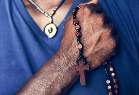 African man prayer faith in christianity religion
