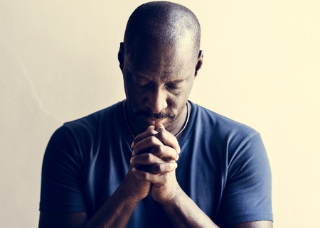 African man prayer faith in christianity religion
