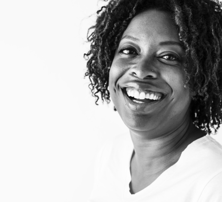 Portrait of black woman isolated