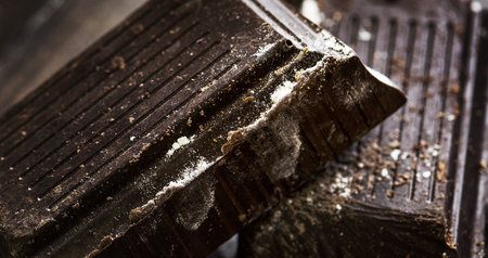 Closeup of dark chocolate bars